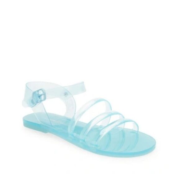 New TREASURE & Bond JULISSA JELLY SANDAL Clear & BLUE SKYRIDE girls strap size 5 - Picture 1 of 4